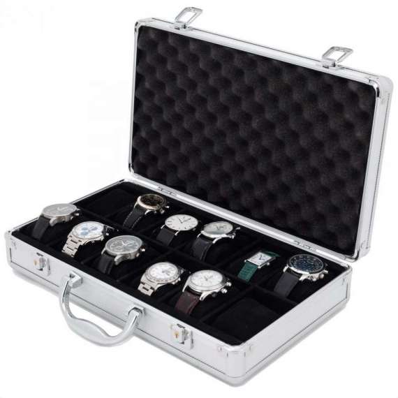 12 Watch Storage Aluminium Case Watch Box Textured TSBOXAL12-TEX